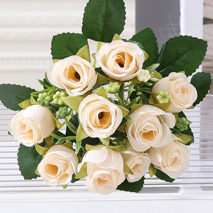 Elegant Faux Floral Bouquet for Home Decor and Weddings - Luxury Simulation Blooms for Landscaping and Event Design