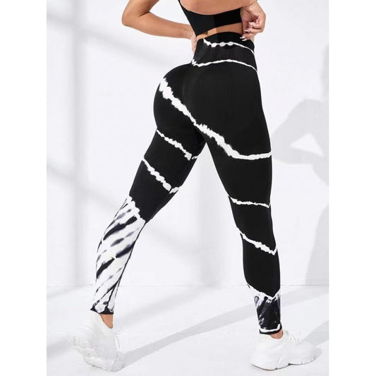 High Waisted Tie Dye Seamless Yoga Pants for Women Butt Lifting Fitness Leggings Striped Long Workout Trousers for Running and Gym Sessions