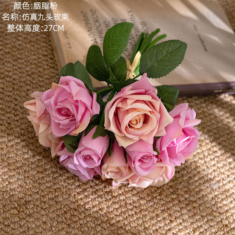 Realistic Artificial Rose Bouquet for Weddings - Stunning Faux Flower Handheld Arrangements Perfect for Home Décor and Event Decoration