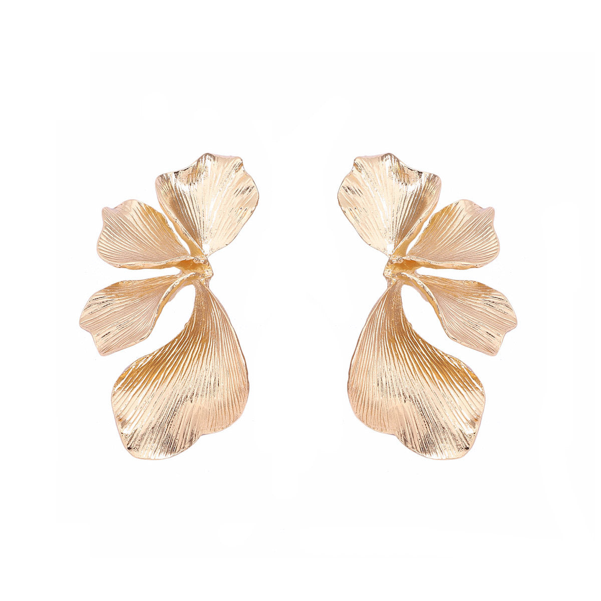 Chic Luxury Multi-Layer Vintage Texture Petal Earrings – Unique Versatile Design for Effortless Elegance