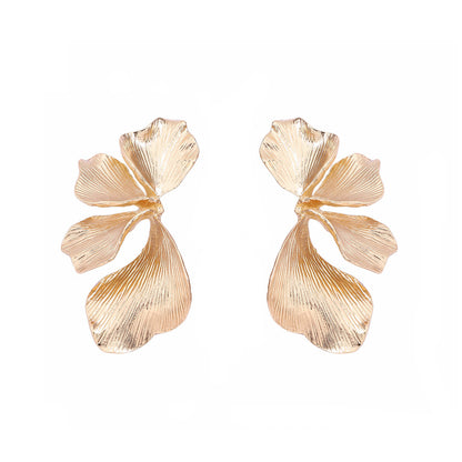 Chic Luxury Multi-Layer Vintage Texture Petal Earrings – Unique Versatile Design for Effortless Elegance