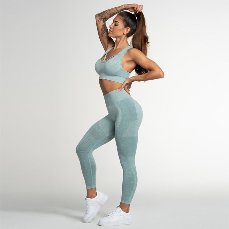 Seamless Sports Bra and High Waisted Butt Lifting Fitness Leggings Yoga Set for Women Comfort and Style for Your Workout