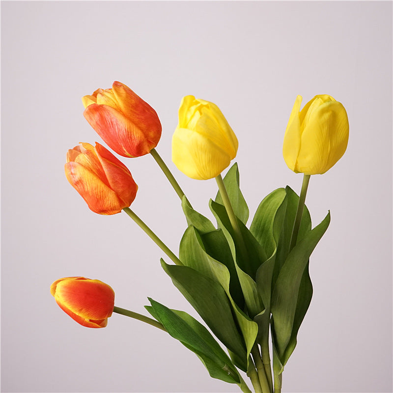 Luxurious Touch Soft Moisturizing Dutch Tulip Home Decor Faux Flower Arrangement - Perfect for Weddings, Photography Props & Elegant Floral Decorations