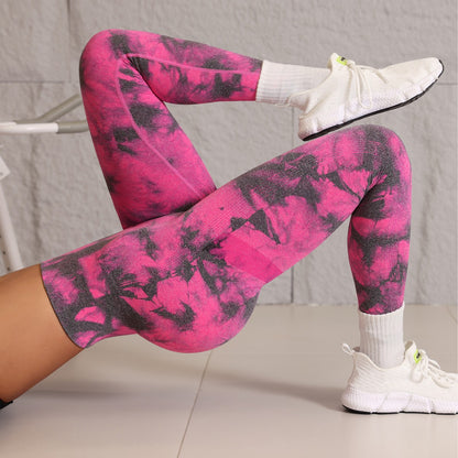 High Waisted Seamless Tie Dye Yoga Pants for Outdoor Fitness Boost Your with Stretchy Form Fitting Gym Leggings