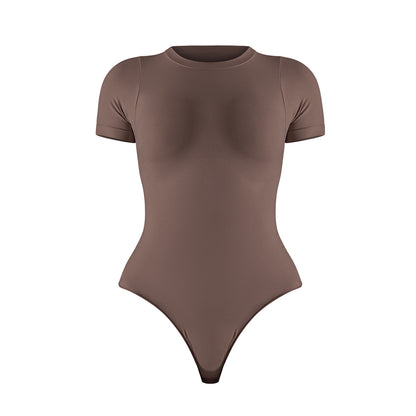 Seamless Body Shaping High Performance Short Sleeve Bodysuit for a Sculpted Lifted Look Yoga Outfit for Women