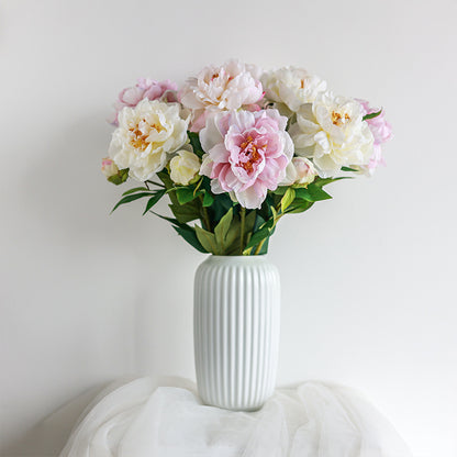 Realistic Double-Headed Peony Artificial Flowers – Stunning Faux Peony, Elegant Home Decor for Living Room and Dining Table Centerpiece, Gorgeous Silk Rose Arrangement