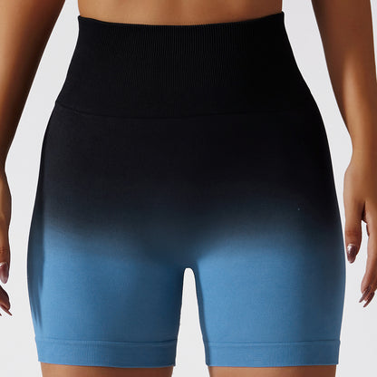 High Waisted Gradient Seamless Yoga Shorts Breathable Stretchy and Sculpting Workout Leggings for Maximum Comfort and Style 6406