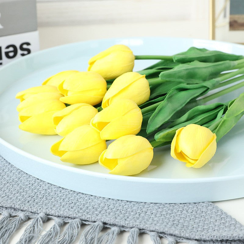 Realistic Mini PU Tulip | Artificial Faux Flowers for Home Decor and Wedding Celebrations - Long-lasting and Maintenance-free