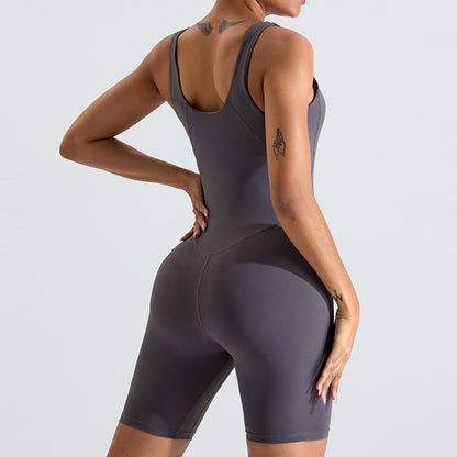 Quick Dry Women's Bodysuit with Butt Lifting Design Yoga Outfit for Outdoor Fitness and Sports