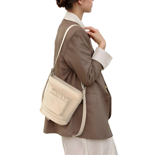 High Quality Women's Genuine Leather Handbag Chic Spring Shoulder Tote with Versatile Pocket Design Minimalist Look for Work and Everyday Use