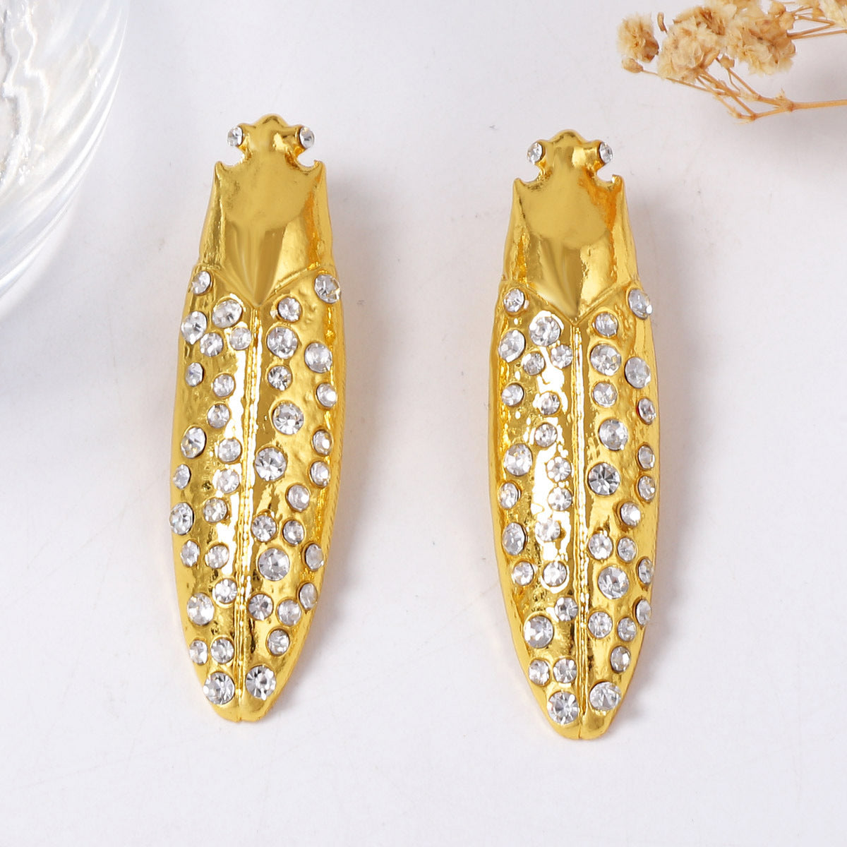 Chic Minimalist Alloy Insect-Themed Ear Studs for Women | Sparkling Micro-Set Zirconia | Unique Design for Effortless Elegance