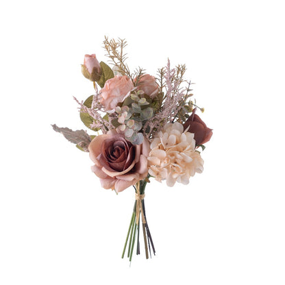 Stunning Simulated Rose Hydrangea Bouquet - Elegant Faux Floral Arrangement for Weddings, Home Decor, and Special Events - Beautiful Gift Idea CF01335