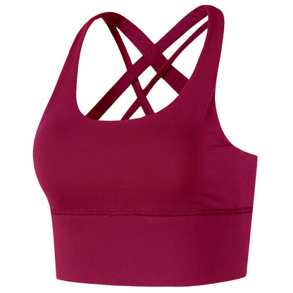 High Impact Women's Plus Size Sports Bra Cross Back Design for Running Yoga and Fitness Lightweight Supportive Tank Top with Built In Shaping