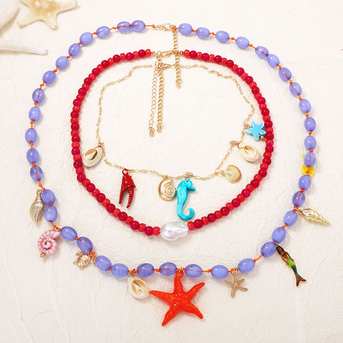 Summer Vacation Ocean-Inspired Layered Necklace for Women – Versatile, Stylish, and Perfect for Any Outfit