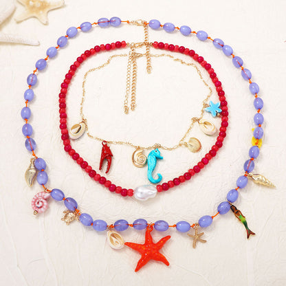 Summer Vacation Ocean-Inspired Layered Necklace for Women – Versatile, Stylish, and Perfect for Any Outfit