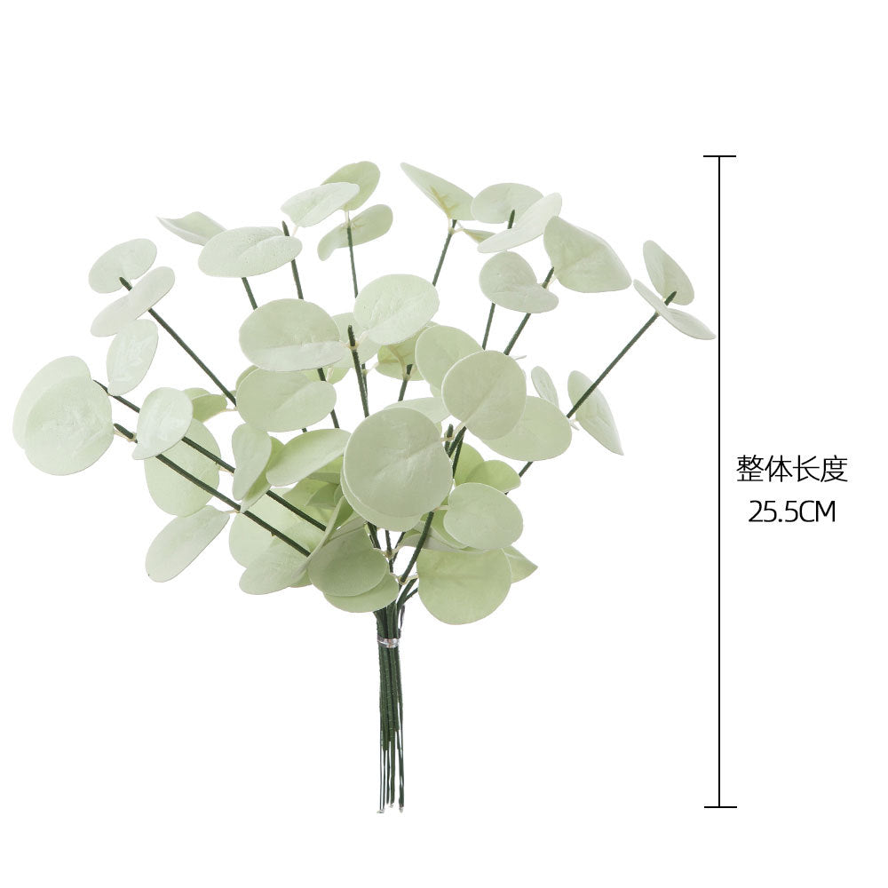 Lifelike PE Eucalyptus Leaves and Money Plant Faux Flowers - Trendy INS Style Home Décor - MW09919