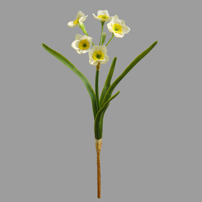 Modern Minimalist Artificial Narcissus Flower Bouquet - Luxurious Faux Floral Arrangement for Living Room or Dining Table Decor