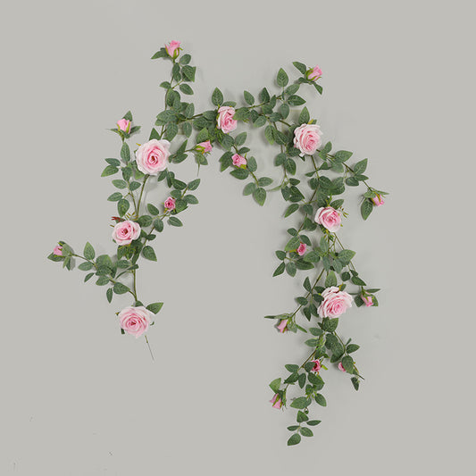 1.8-Meter Artificial Rose Vine with Realistic Simulation for Air Conditioning Ducts - Perfect for Trendy Entryway Decor and Event Decorations