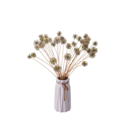 Elegant 3-Head Artificial Rose Bouquet with Prickly Ball Accents for Home Décor, Weddings, and Special Occasions - Perfect Faux Floral Arrangement YC1120