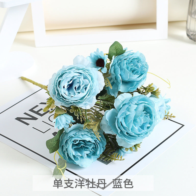 Realistic European-Style Peony and Daisy Silk Flowers for Home Décor – Perfect for Living Room, Weddings, and Photography