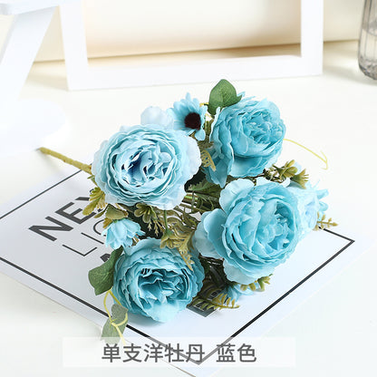 Realistic European-Style Peony and Daisy Silk Flowers for Home Décor – Perfect for Living Room, Weddings, and Photography