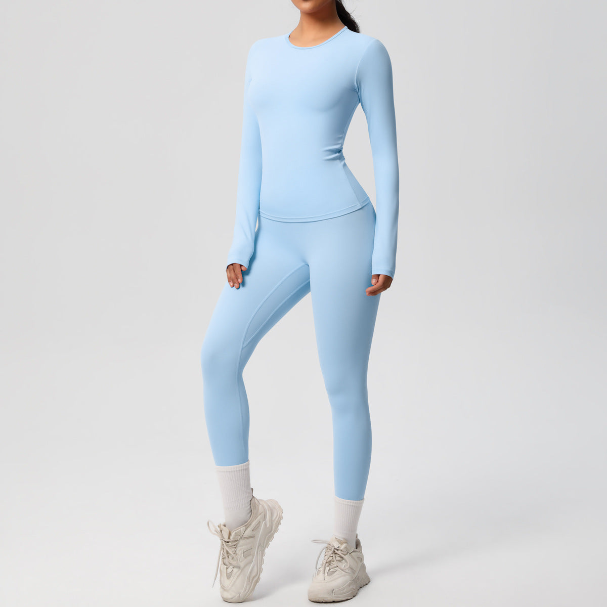 Quick Dry Skin Friendly Full Sleeve Yoga Suit with Slimming Fitness Leggings Outdoor Running and Workout Outfit for Women