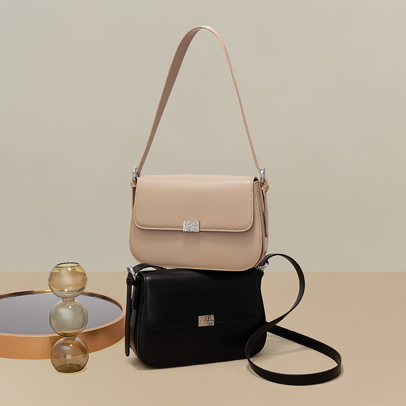 Genuine Leather Women's Bag Chic Underarm Tote Bag with Feel Versatile Cowhide Shoulder and Crossbody Design