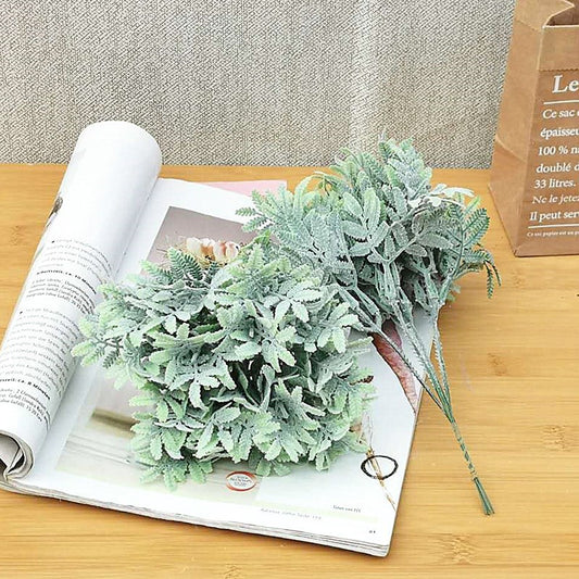 4-Piece Faux Cotton Leaf & Flower Bundle – Realistic Plant Décor for Home, Weddings, Photography, and Floral Arrangements