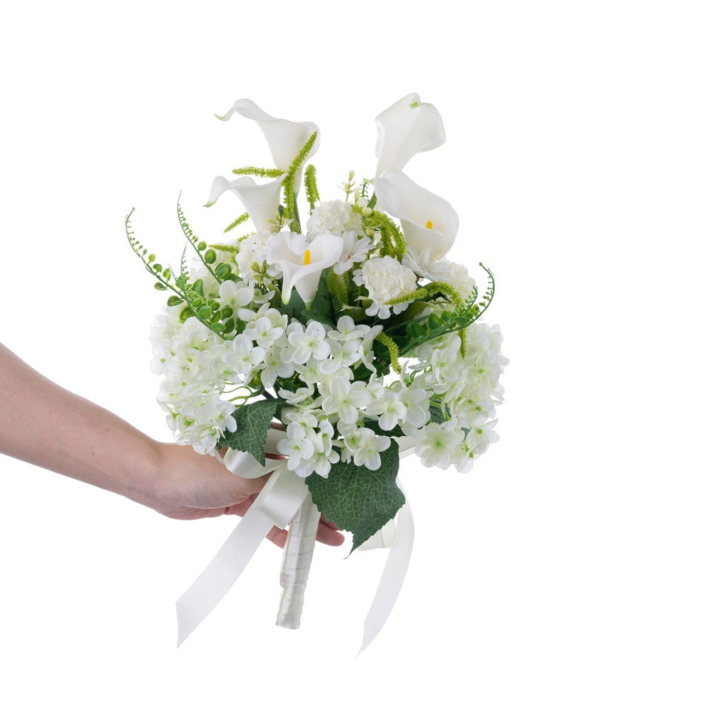 Beautiful Hand-Held Flower Bouquet with Love Notes - Realistic Floral Home Decor for Wedding Celebrations & Wall Art (Model CF01493)