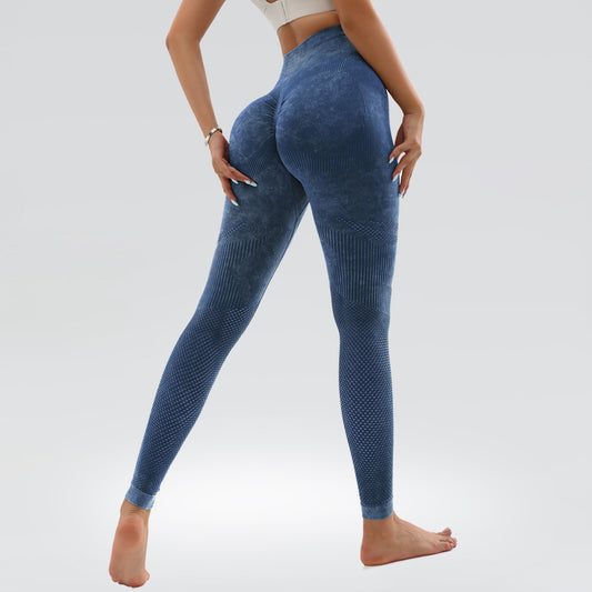 High Waisted Seamless Yoga Pants for Women Peach Lift Workout Leggings with Soft Sand Washed Fabric for Comfort and Style During Running and Fitness