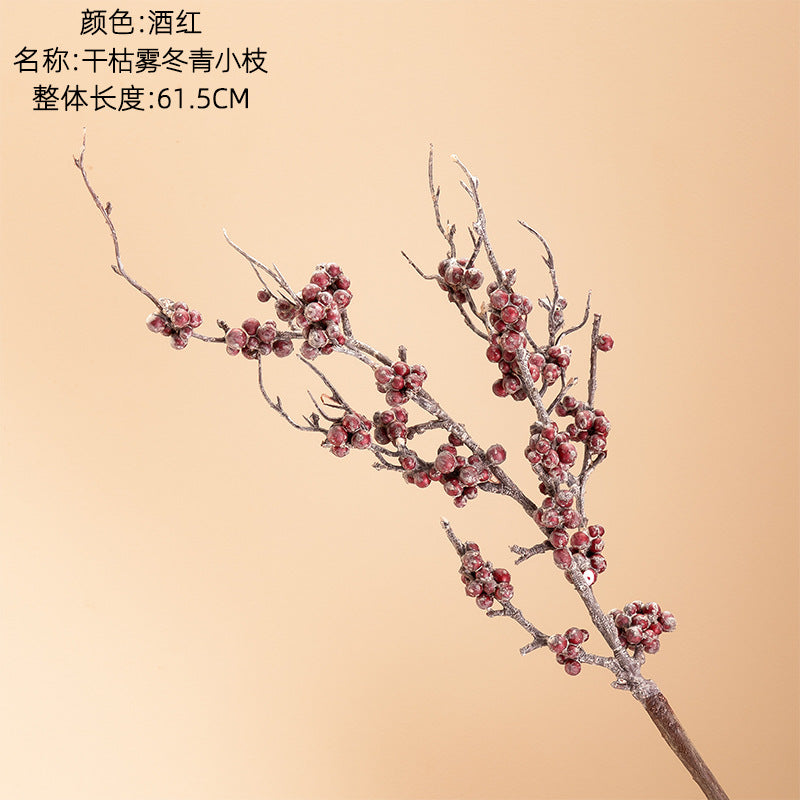 Elegant Wedding-Inspired Faux Winterberry Mini Branches - Perfect for Home Decor - Stylish Ins Aesthetic - MW82109