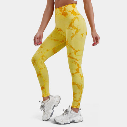 High Waisted Tie Dye Fitness Leggings for Women Peach Lifting Yoga Pants with Quick Dry Technology Three Quarter Length for Workouts and Everyday Wear