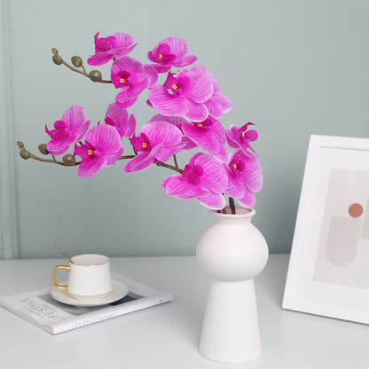 Single-Stem Realistic Multi-Head Phalaenopsis Orchid Artificial Flower - Perfect Home Décor Accent & Wedding Decor Prop, Trending Must-Have for Stylish Events