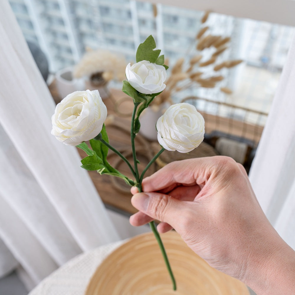 Charming Honey Sweet Girl Triple Lotus Branch - INS-Style Realistic Artificial Flowers for Home Decor and Wedding Decorations - PJ1017