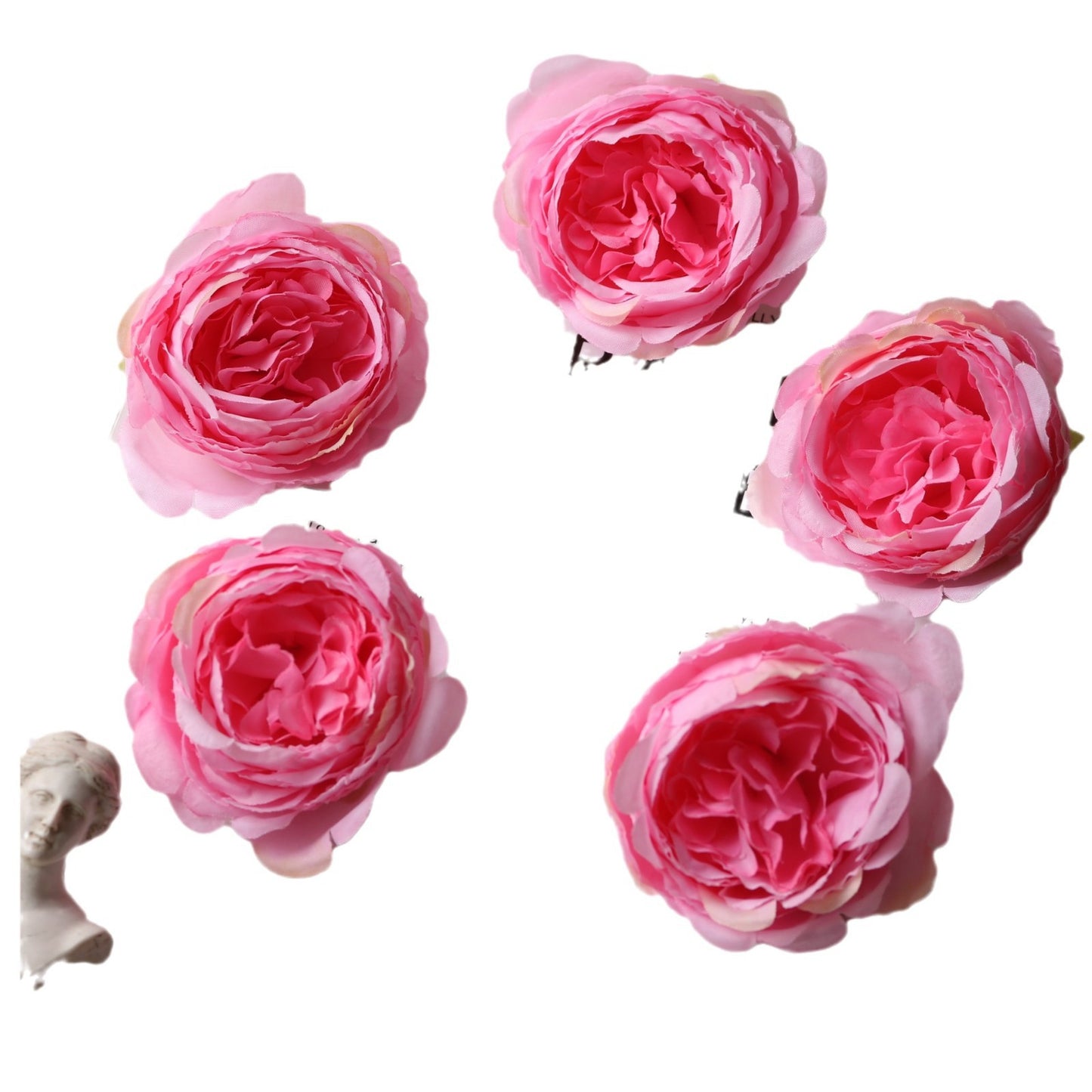 Beautifully Crafted Faux Rose Flower Headpieces - Deluxe Gift Box for Home Decor, Headwear and Crafting Projects