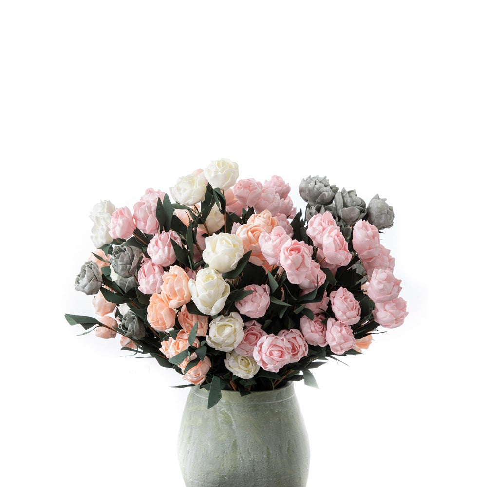 Stunning Faux Peony Roses for Home Decor - Perfect Wedding Bouquet, Aisle Decorations, and Floral Wall Art - PE Material - Model MW09918