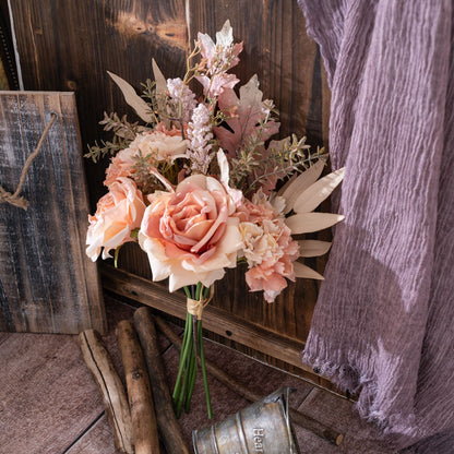 Elegant Faux Hydrangea and Rose Bouquet - Perfect for Home Décor & Wedding Celebrations - INS Style - YC1058