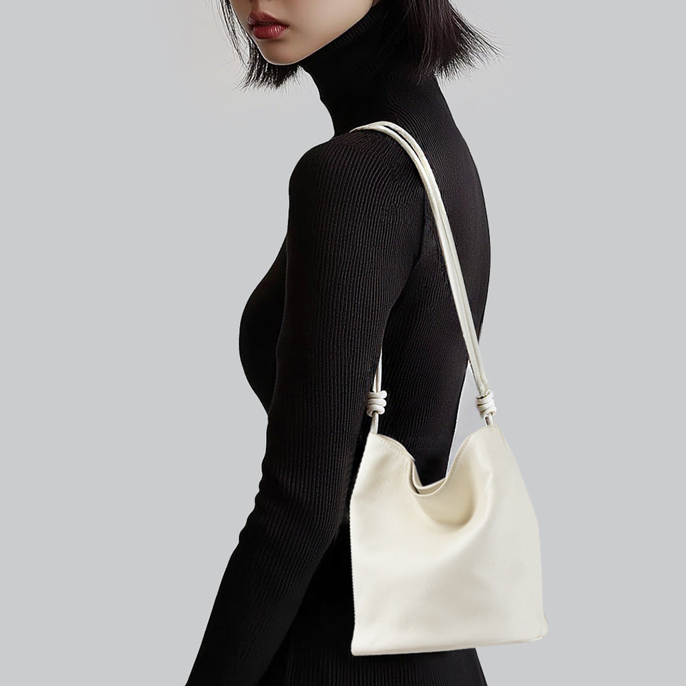 Spring One Shoulder Bag for Women Grain Leather Crossbody Bucket Bag