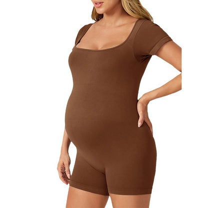 Seamless Short Sleeve Bodysuit Anti Chafing Support for Thighs Comfortable Maternity Shape High Elasticity Fit for Every Occasion