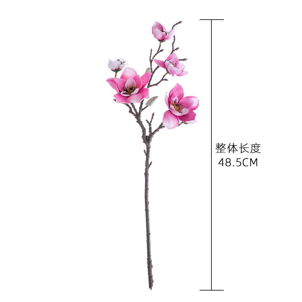 Elegant Faux Magnolia Flower Arrangement - Flannel-Like Multi-Petal Decoration for Home, Wedding, and Event Decor - Perfect for INS Aesthetic, Model YC1025