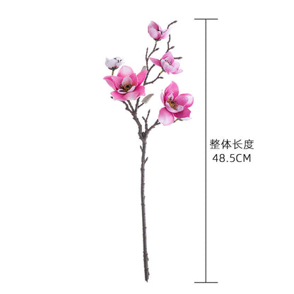 Elegant Faux Magnolia Flower Arrangement - Flannel-Like Multi-Petal Decoration for Home, Wedding, and Event Decor - Perfect for INS Aesthetic, Model YC1025