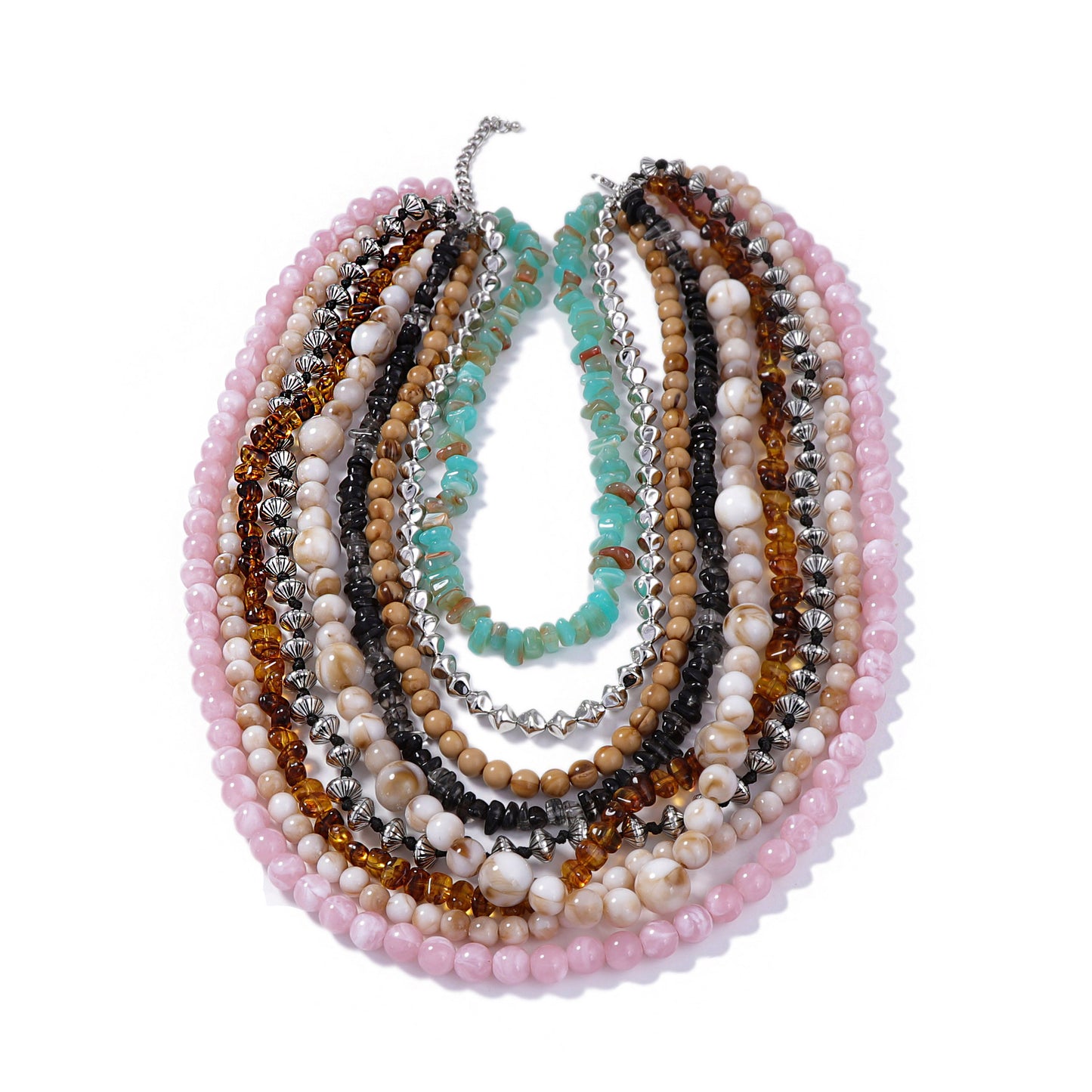 Chic Bohemian Layered Colorful Beaded Necklace – Versatile, Luxurious, and Trendy for Any Casual Occasion