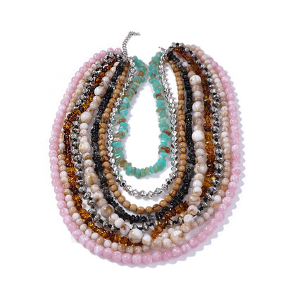 Chic Bohemian Layered Colorful Beaded Necklace – Versatile, Luxurious, and Trendy for Any Casual Occasion