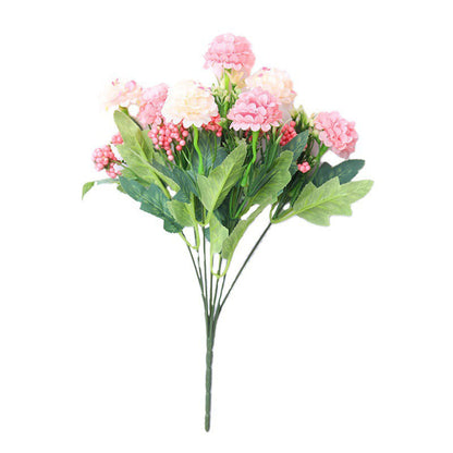 Realistic 7-Head French Hydrangea - Beautiful Pink Floral Arrangement for Weddings and Home Decor, Perfect for Lasting Elegance