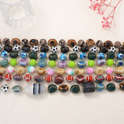 Unique and Stylish Irregular Geometric Ceramic Bead Necklace for Women – Perfectly Versatile for Any Outfit!