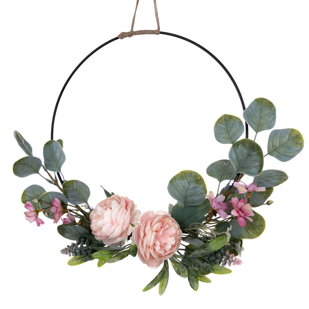 Elegant Wall-Mounted Design: Moonlit Wildflower Rose Ring for Weddings - Stunning Faux Flower Bouquet and Wall Decor - Perfect for Home Decoration (CF01011)