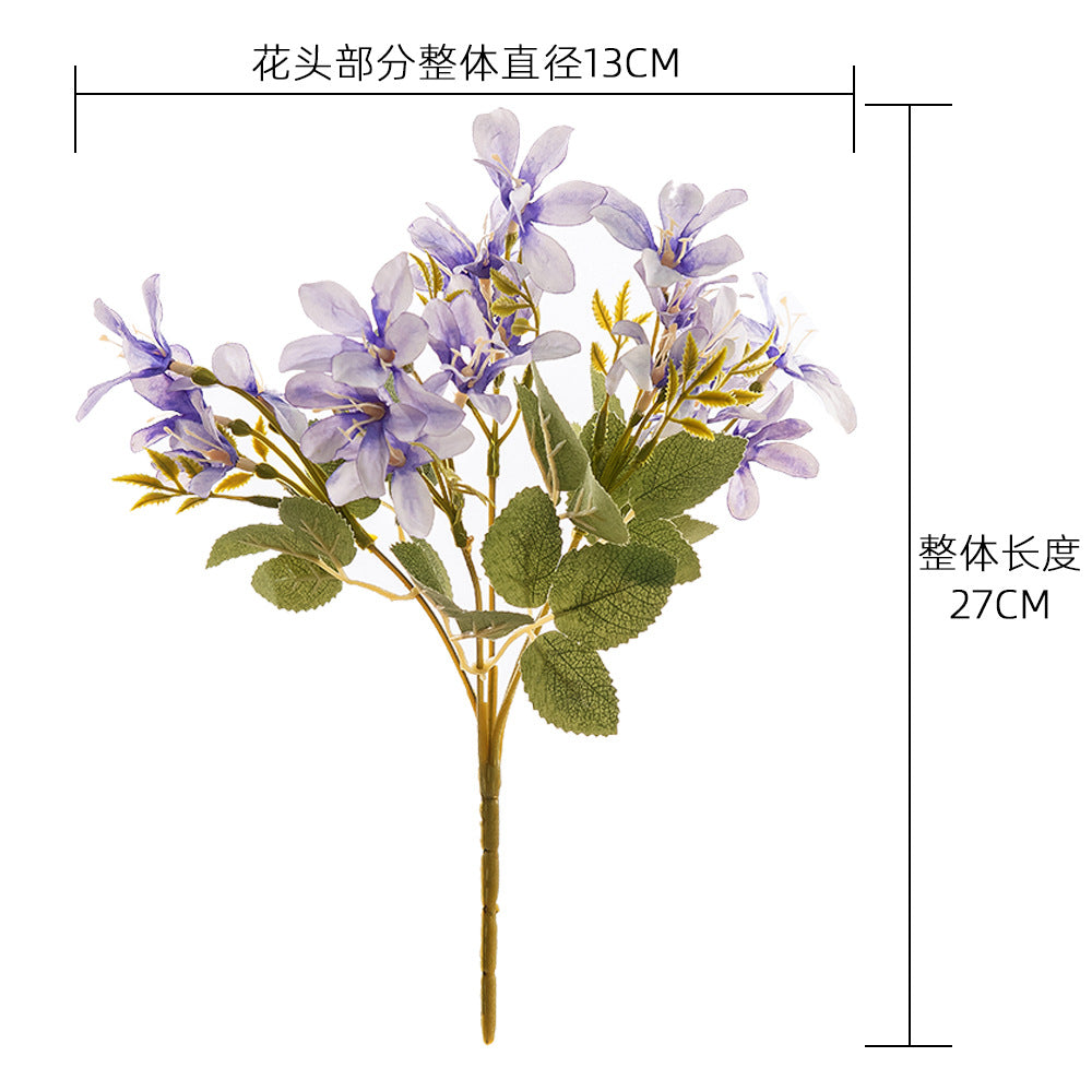 Elegant INS-Style Luminous Five-Branch Scented Hyacinth Faux Flowers for Home Decor and Wedding Celebrations - Ideal for Long-Lasting Beauty and Vibrant Atmosphere (Model: MW66788)