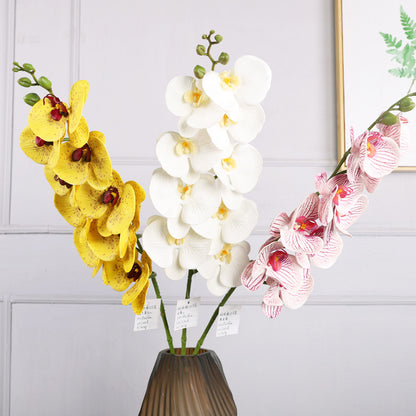 Realistic 3D Silicone Cotton Orchid Stem - Stunning Spotted Faux Flowers for Home, Bedroom, Hotel, and Wedding Decor