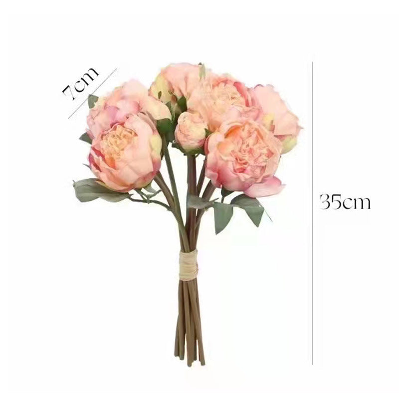 Luxury Faux French Peony Bouquet - Elegant Home Decor and Wedding Centerpiece for Stunning Floral Arrangements