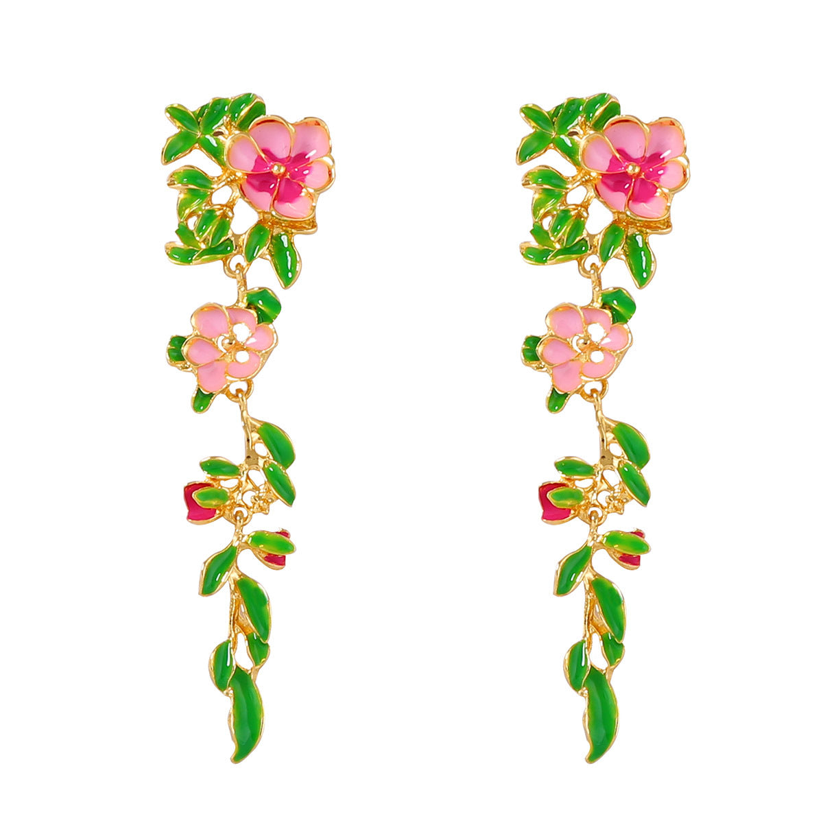 Exquisite Long Floral Drop Earrings for Women – Chic and Elegant Lightweight Tassel Jewelry with Unique Oversized Design